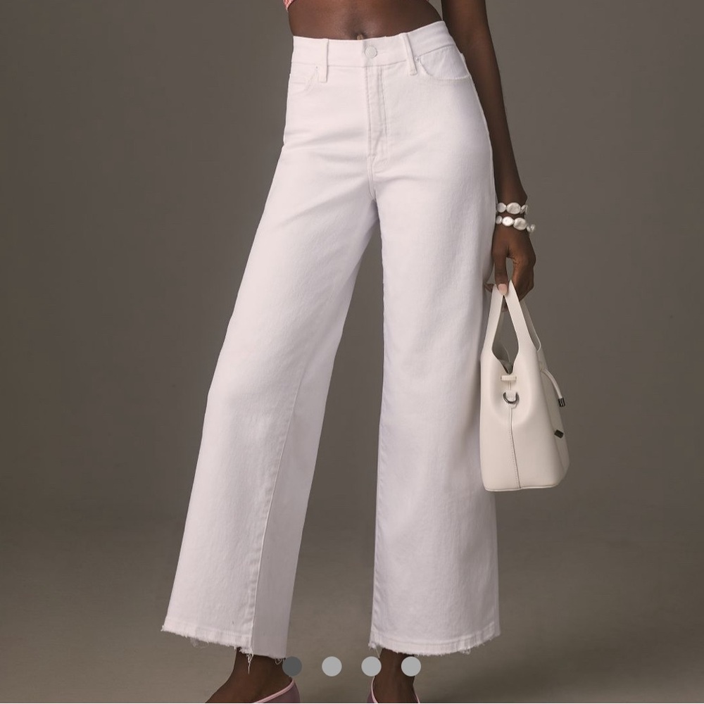 Good American White Good Waist Palazzo  Jeans
